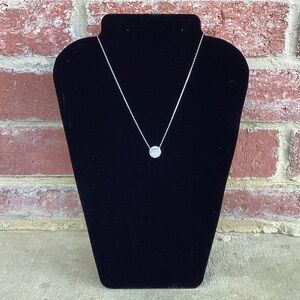 Silver Disc Pendant Necklace - Thankful Grateful Blessed
